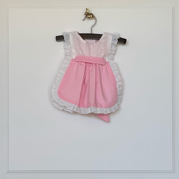 Vintage Apron Pinafore Top/Dress in Pink - Picture 1 of 6
